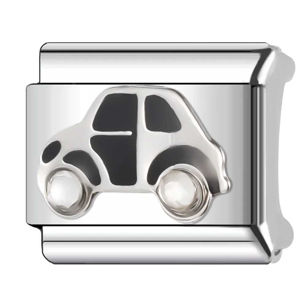 Trusta 2024 Cute Punk Car Charm Itan Links 9mm Bracelet Stainl Steel For Girl Boy Birtay Gift DIY Jewelry Wholes N010C250408