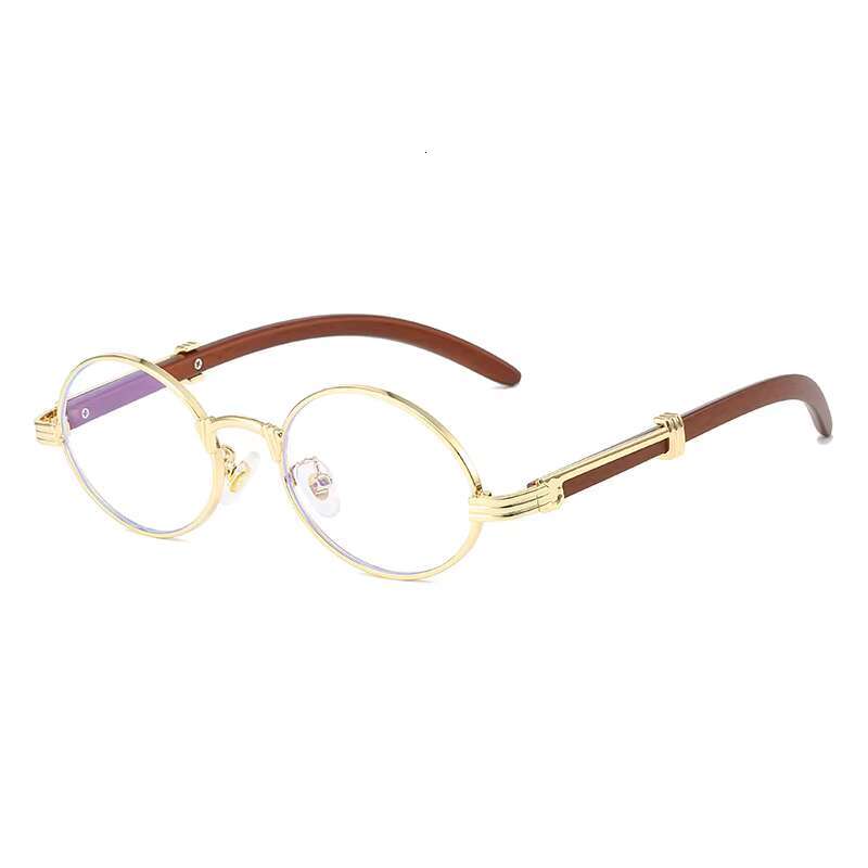 Multiple Colors Unisex High Quality Wood Grain Color Retro Oval Frame Sunglass for Men Women