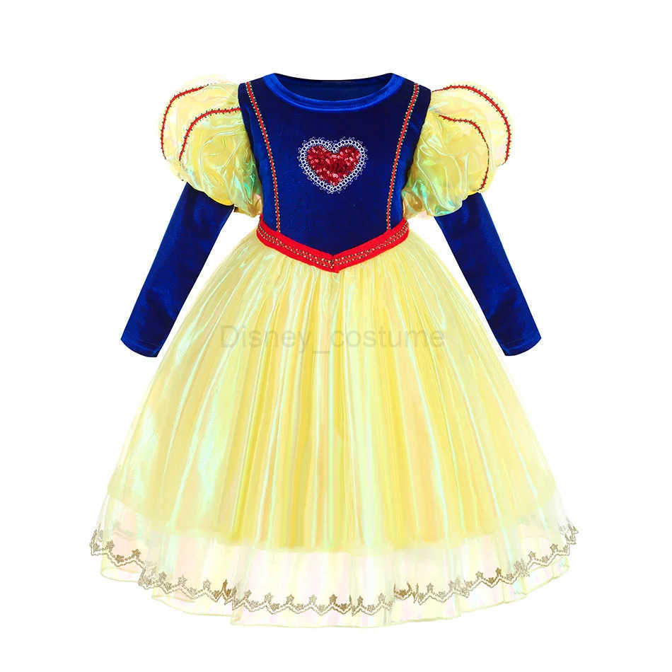 Disney New Orange Short sleeved Girl Festival Lace Ball Dress Childrens Fantasy Role Playing Princess Costume+Cape Accessories Set X250408