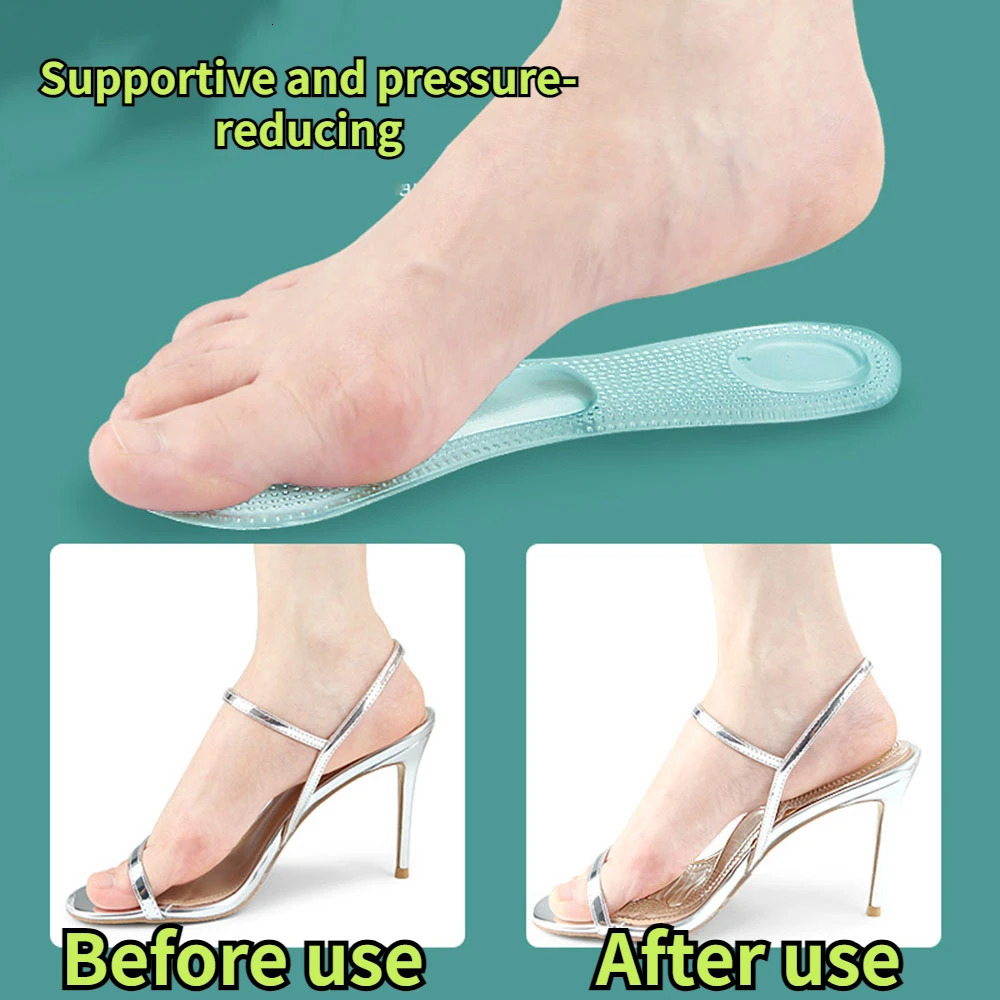 Women Seven Point Insole Heel Protectors Silicone Cushion Foot Care Products Non Slip Shoe Pad High Heels Adjustable Size Insole 250408