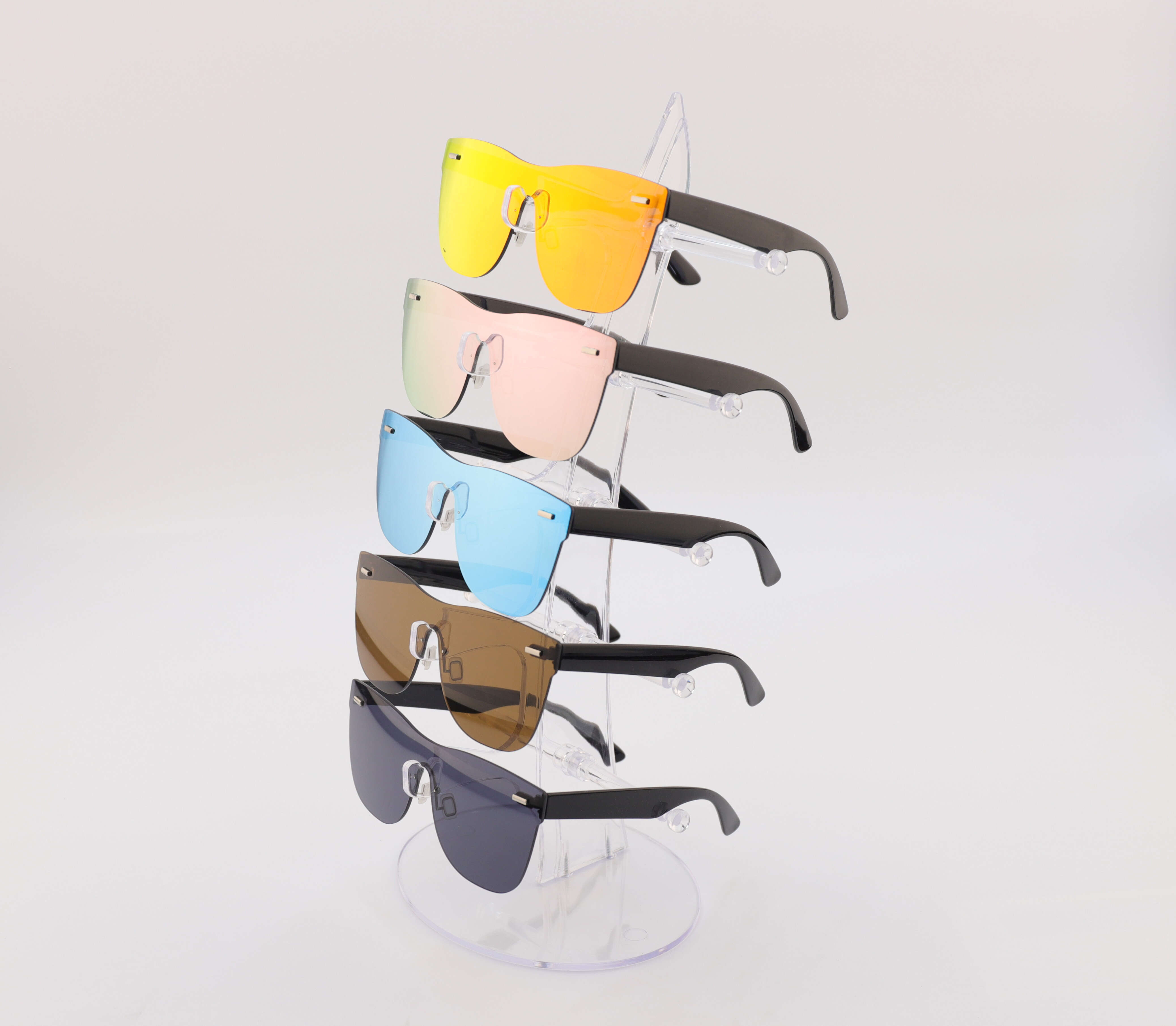 Polarized Sports Sunglasses for Men UV380 Protection Mens Sunglasses Wrap Around Sun Glasses for Cycling Running Custom Frameless Fashion Men Women Su