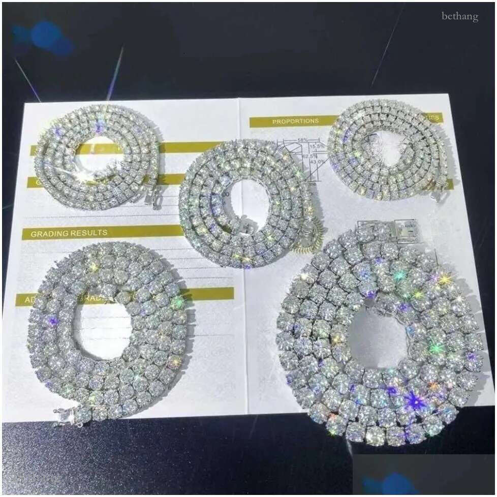 Designer For Women Fashion Hip Hop Vvs Moissanite Diamond Necklace Tennis Drop Delivery Pendants Dhbpx