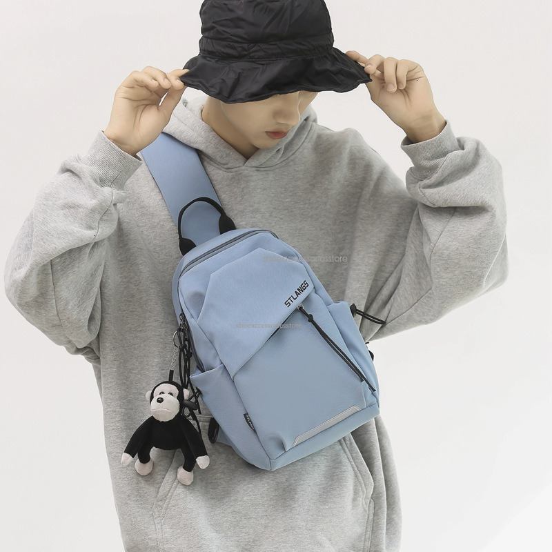 2025 designer's new high-end men's bust and women's backpack, one shoulder oblique casual versatile sports Korean version, women's