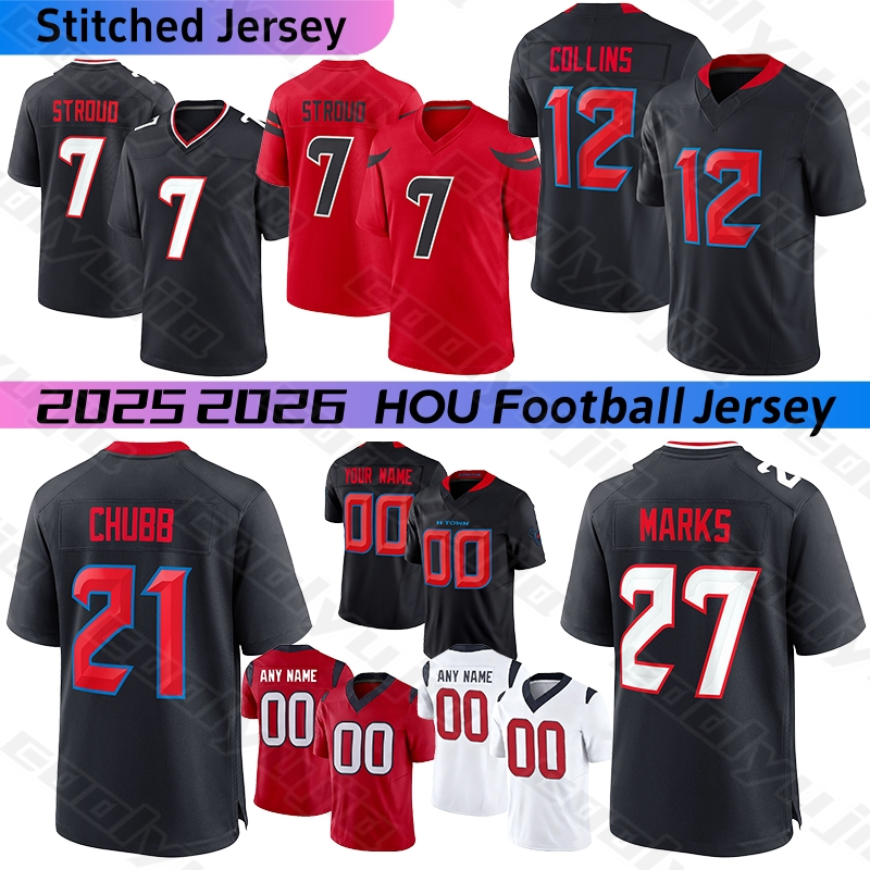 Houstons Texan jersey TexansJersey 7 CJ Stroud 12 Nico Collins Davis Mills Marks Chubb Kirk Anderson Jr Dalton Schultz Pierce Dell Higgins 0 Al-Shaair football jersey