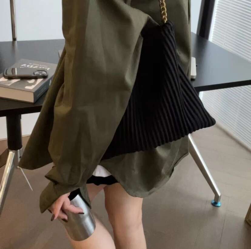 Women's Bags 2025 New Tiktok Same Lucky Lazy Tote Versatile Pleated One shoulder Cross body Chain Bag