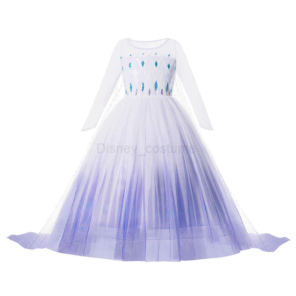 Disney Kids Birthday Party Princess Costume Dress Luxury Sequins Mesh Gradient Elsa Ball Gowns Carnival Cosplay Clothing Girls Outfits X250408