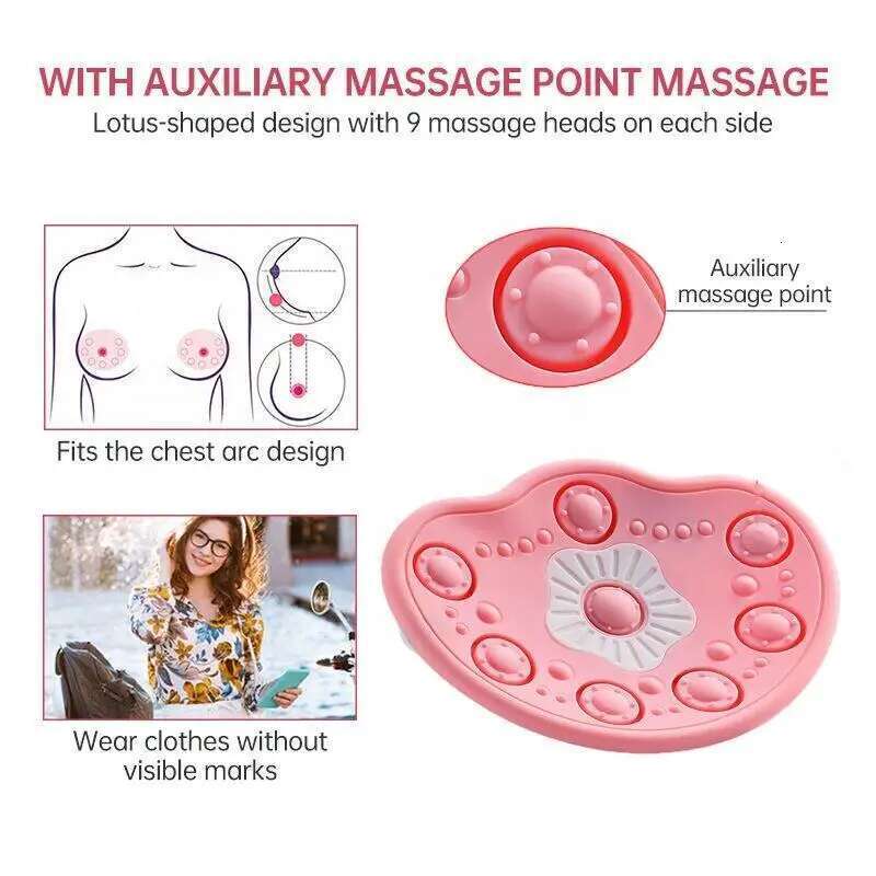 USB Charging Electric Massager Smart Vibration Heating Enhancer Chest Shaping Breast Care Massage Bra