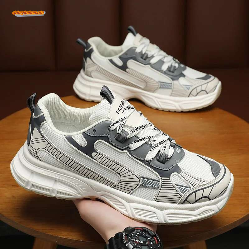 Men's Running Stretches, Casual Sports Shoes, Non-Slip, Breathable Mesh, High Quality, Korean Edition, 2024 Novelty #ddmykukumalu