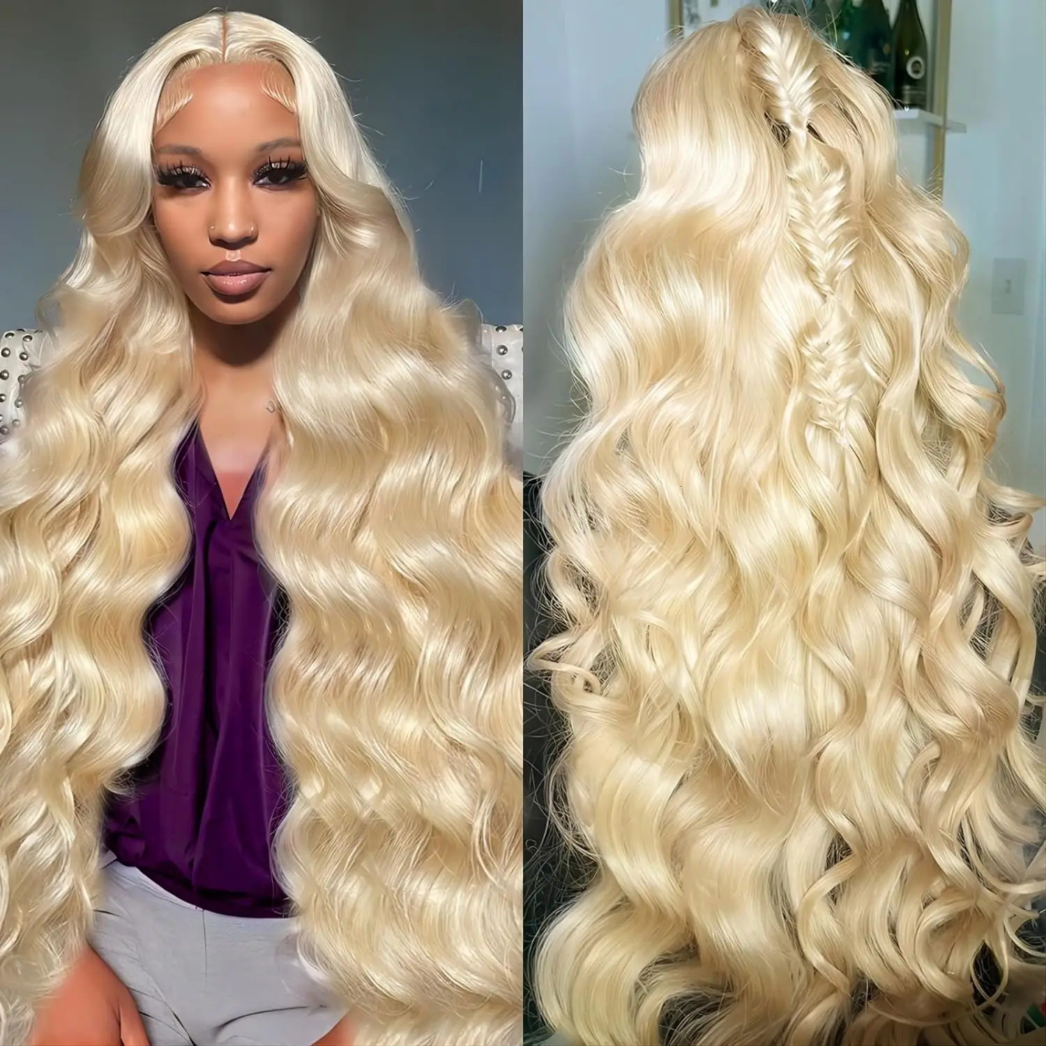 13X4 HD Lace Front Wig 613 Blonde Body Wave For Women