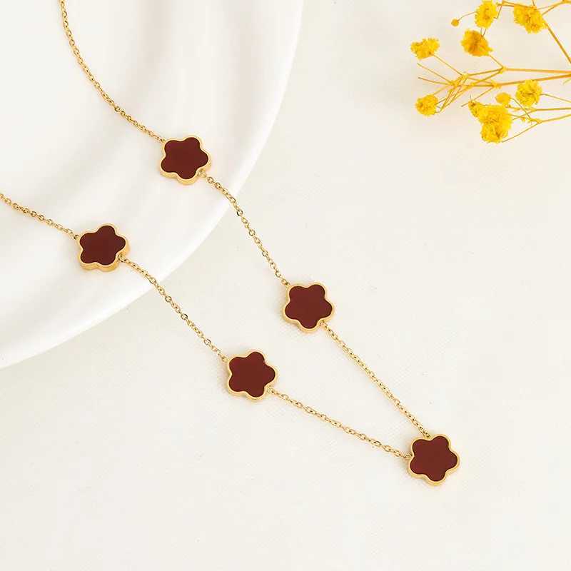 ALTERA High Quality Five leaf Charm Necklace Suitable for Womens Fashion Non Fading StainlESS Steel Wholesale of 5-Flower Jewelry Gifts Y250408