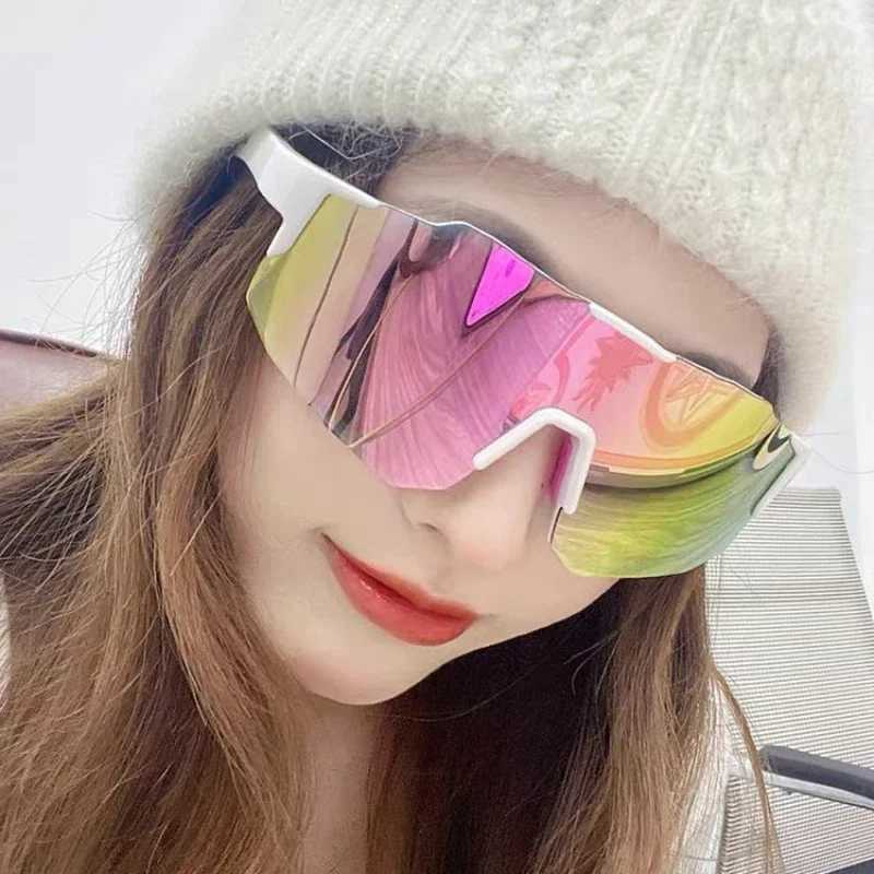 Outdoor sports hiking skiing cycling glasses for men windproof and UV protective sunglasses European large frame glasses W250408