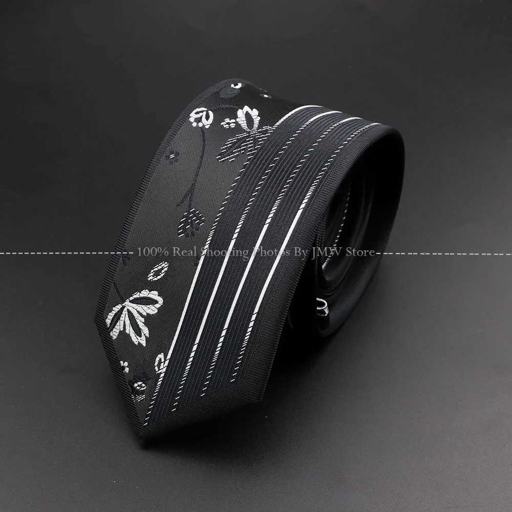 New Skinny 6cm Ties For Men Wedding Dress Necktie Black Floral Paisley Patchwork Tie Business Slim Shirt Accessory Gift Cravate X250407
