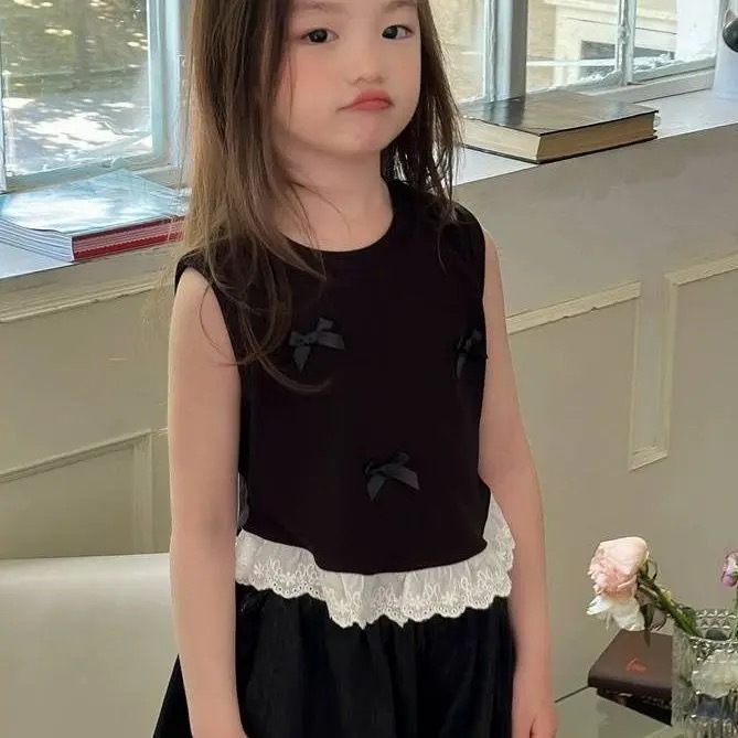 Ddmyshoesvip Korean Clothing Girls Summer T Shirt New Style Trendy Children S Fashion Bow Vest Sleeveless Top Trend