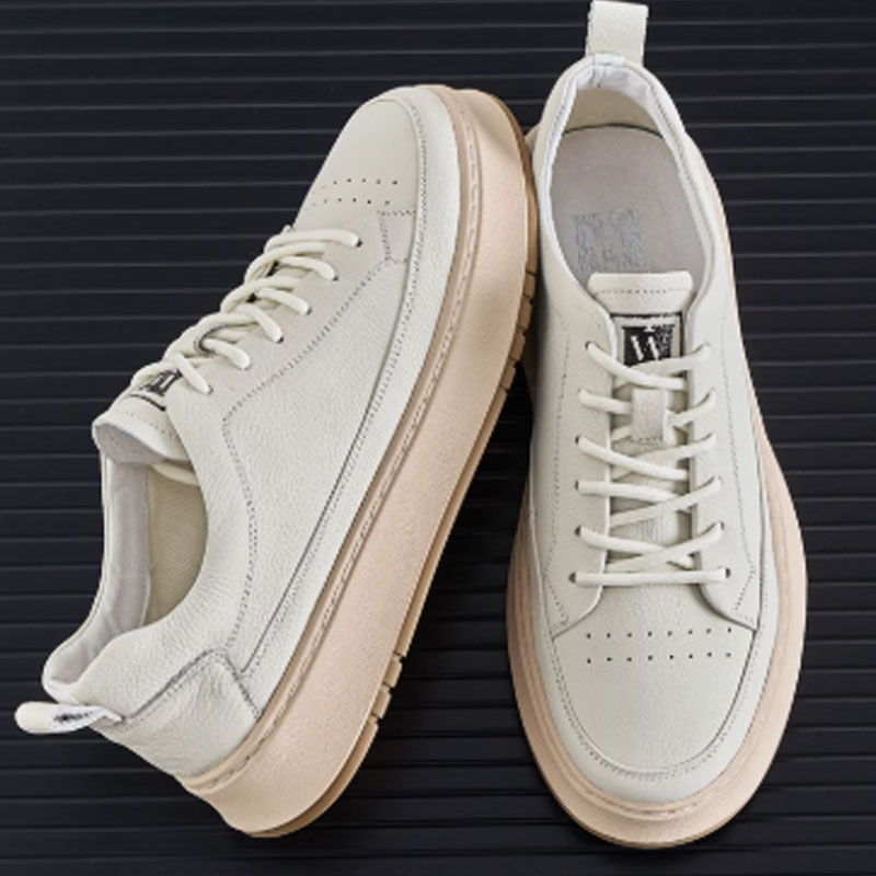 Head layer cowhide men's shoes spring 2025 new summer breathable leather white board shoes sports leisure small white shoes men