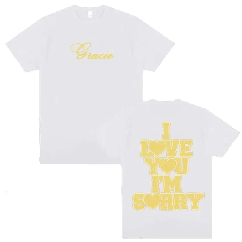 I love you, I'm sorry, Gracie Abrams letter printed for men and women, fashionable retro casual round neck, 100% pure cotton T-shirt top