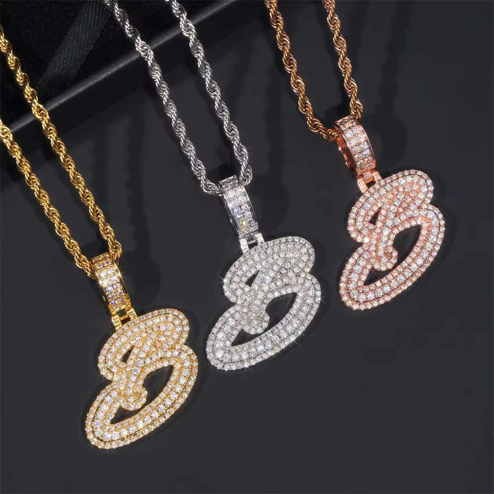 Sier VVS Moissanite pendant with simple splicing of letters and talismans in various styles