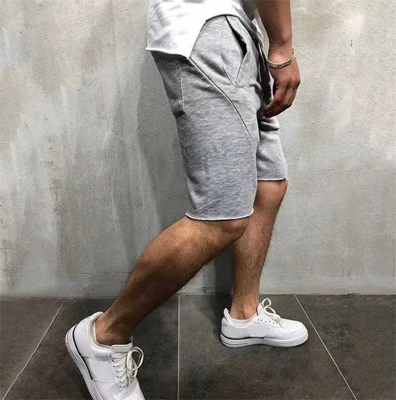 Mens solid color running thin shorts casual sports shorts mens quarter pants casual mens pantsXJ250407