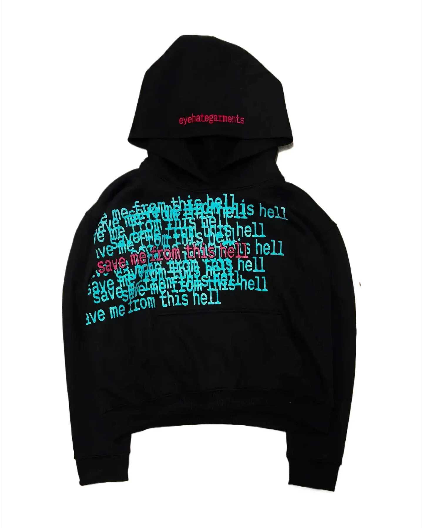 Y2K New American Retro Alphabet Printing Super Large Hoodie Mens and Womens Harajuku Hip Hop Punk Casual Clown Sportswear Street Clothing W250408