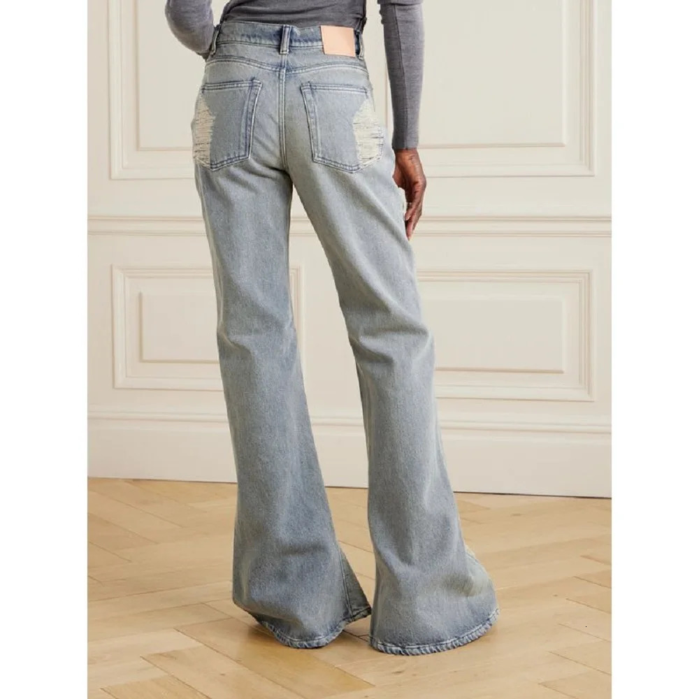 womens jeans pure cotton washed holes white high waisted flameretardant y2k clothing street highquality pants and bras 250407