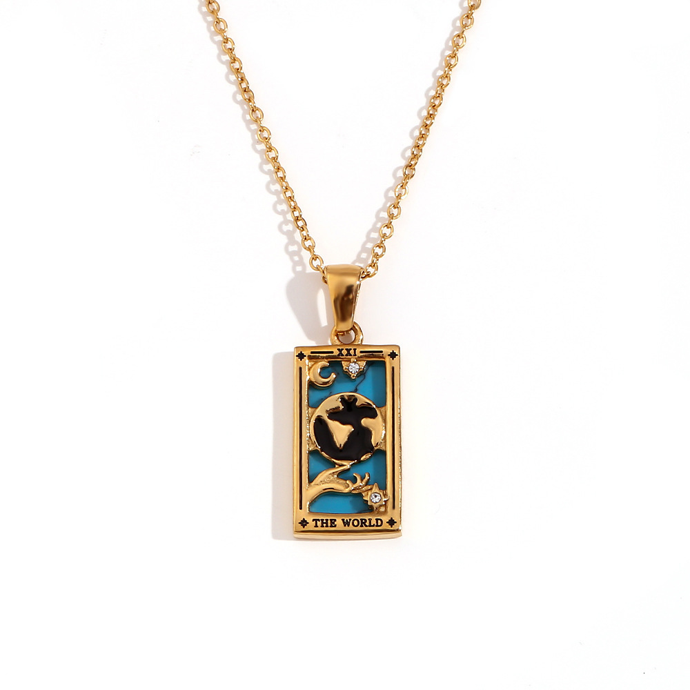 A fashionable versatile pendant loved by both handsome beautiful men, made of stainless steel and not fading tarot cards