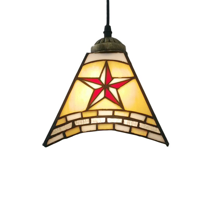 Elegant Tiffany-Style Glass Pendant Light Fixture for Living Rooms, Kitchens & Restaurants