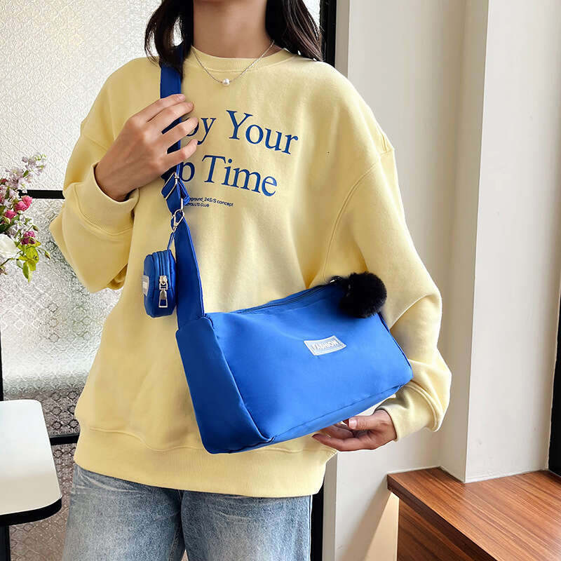 Explosive crossbody student class women's style, Japanese style large capacity solid color mother and child shoulder bag, 2025 temperament versat