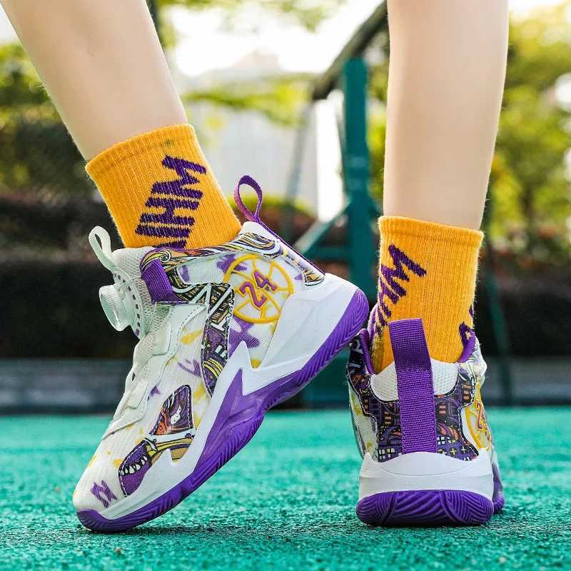 Childrens brand basketball breathable and comfortable childrens sports shoes outdoor boys basketball shoes childrens sports shoes W250407