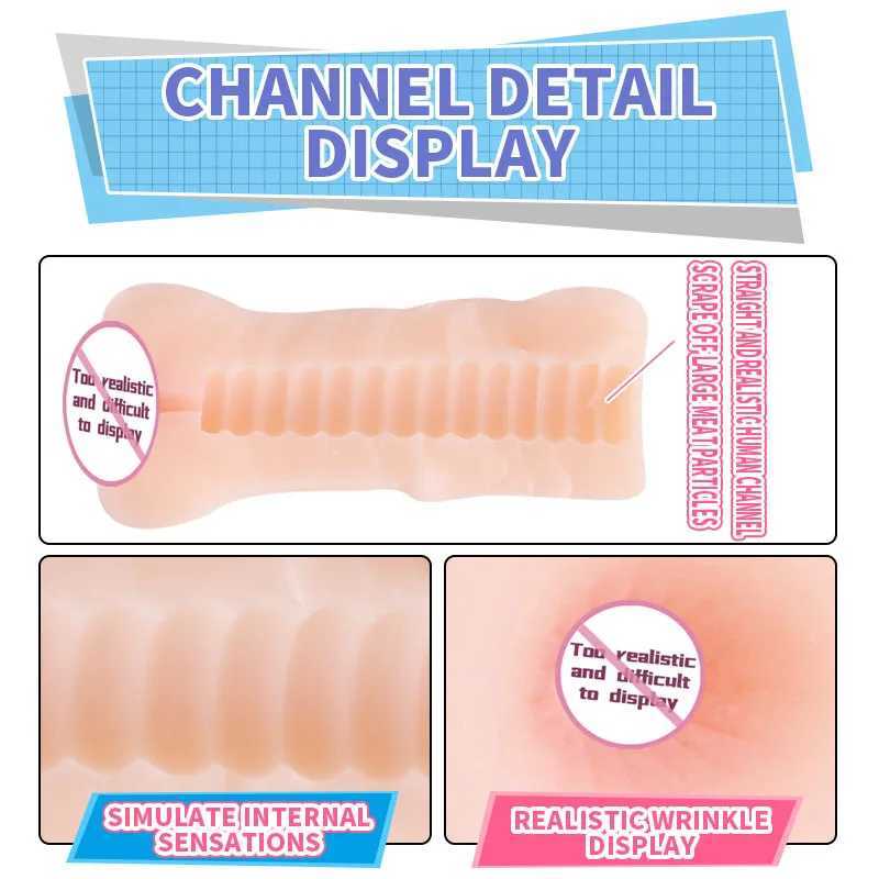 LILO Mini Portable Male Masturbation Cup Real Vagina Beginner Soft Masturbation Cup Penis Massager Stimulating Sex ToyW250408