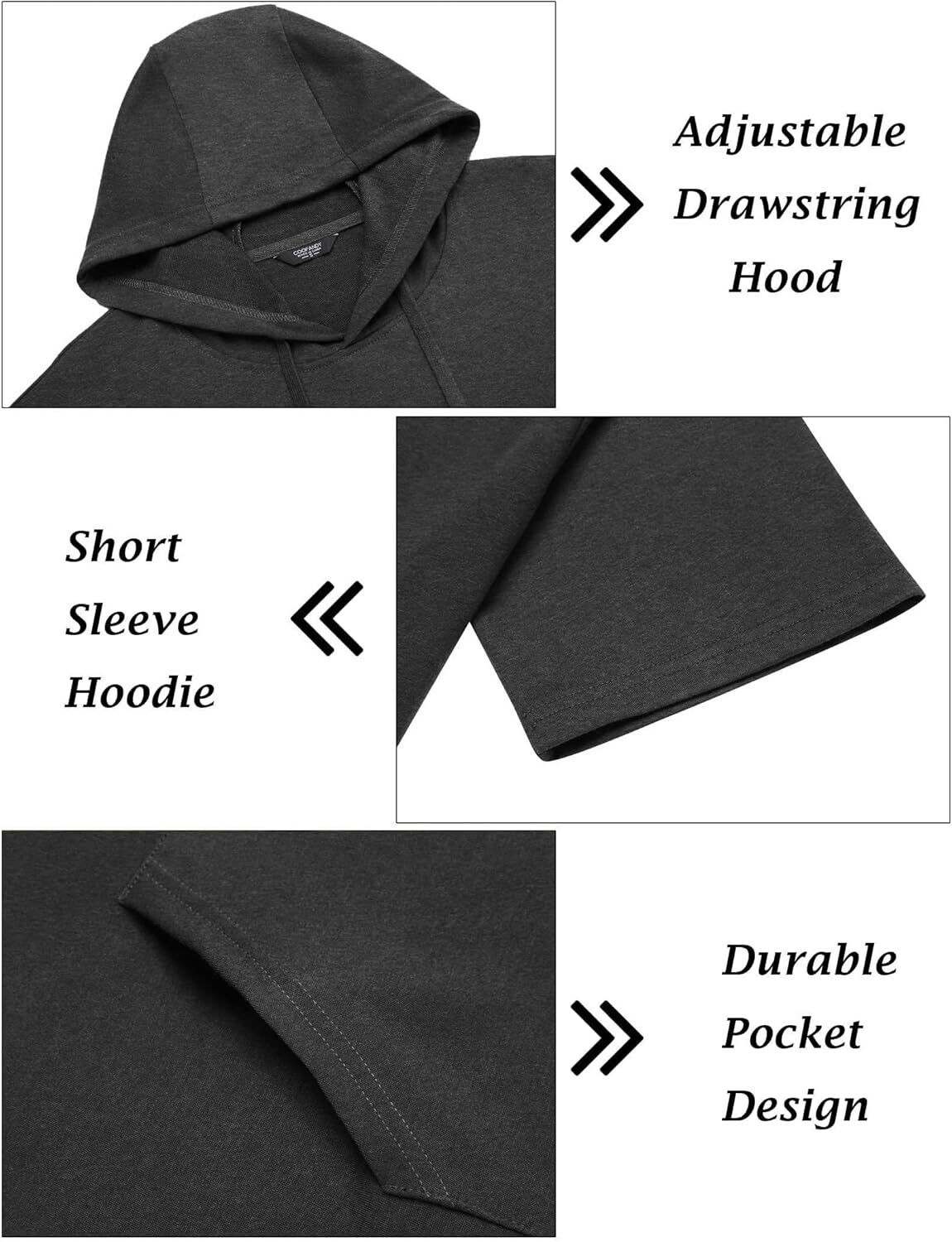 Men's 2-piece clothing short sleeved casual sports hooded sweatshirt shorts set