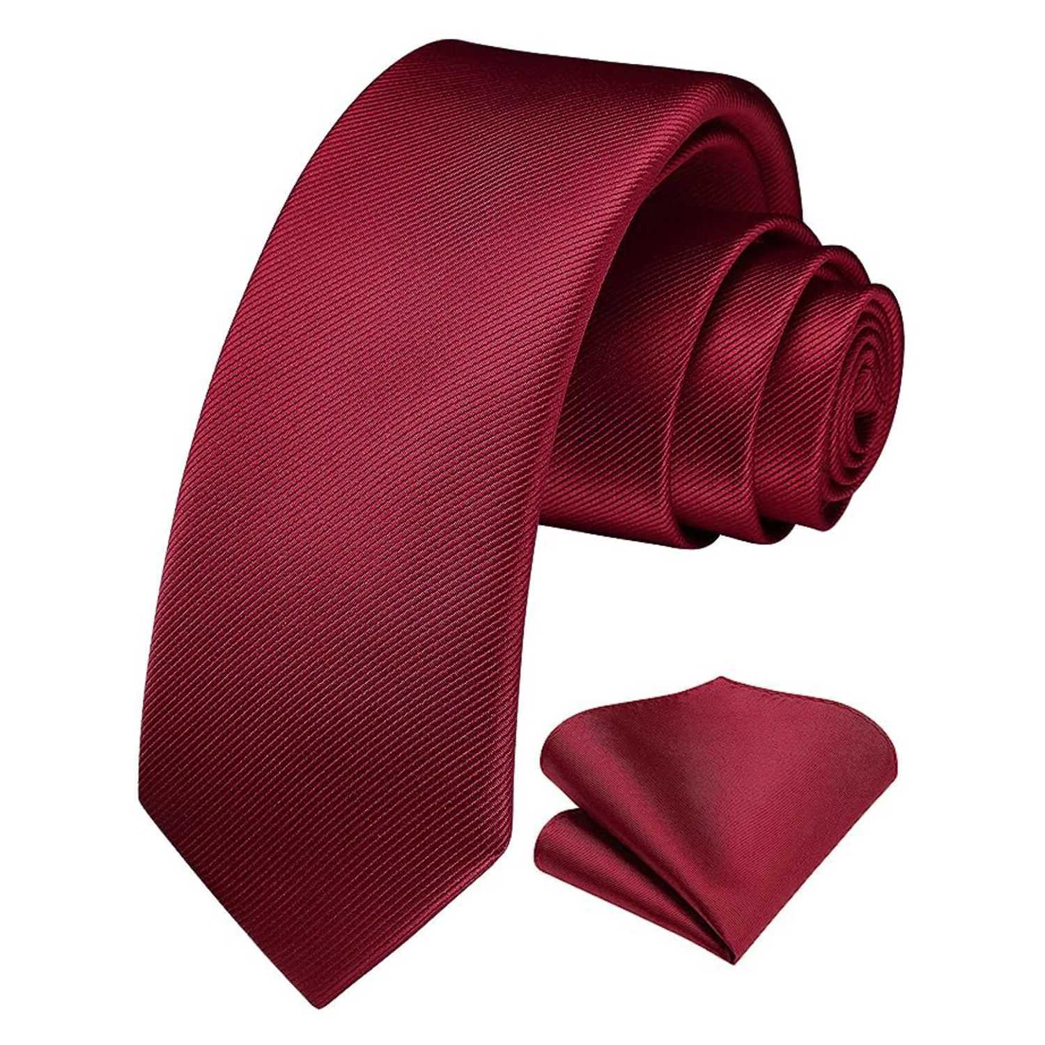 JEMYGINS Mens tie Slim Solid Color 6cm Silk necktie Pocket Square Cbo Set Suitable For Mens Birthday Gifts Weddings Business X250407