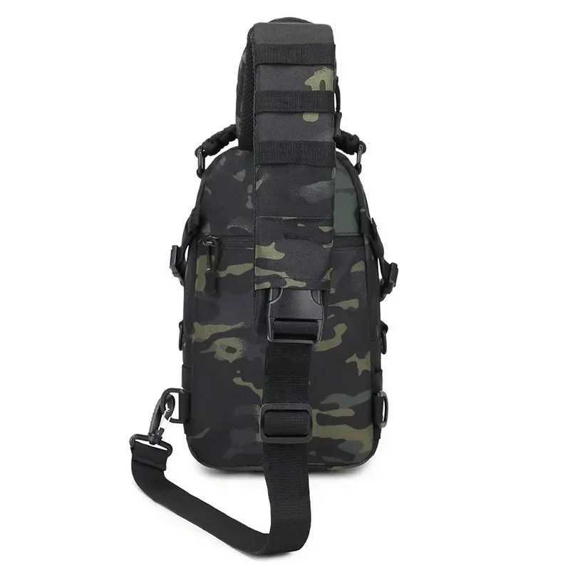 Mens Outdoor Tactical Chest Bag - High Capacity Waterproof One Shoulder Crossbody Sports Bag for Man Tactical BackpackC250407