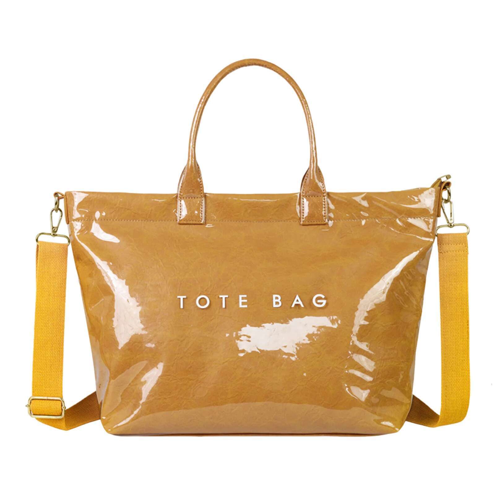 PVC Casual Waterproof Fashion Tote Handbag Large Capacity Leisure Shoulder Shopping Work Date Bag