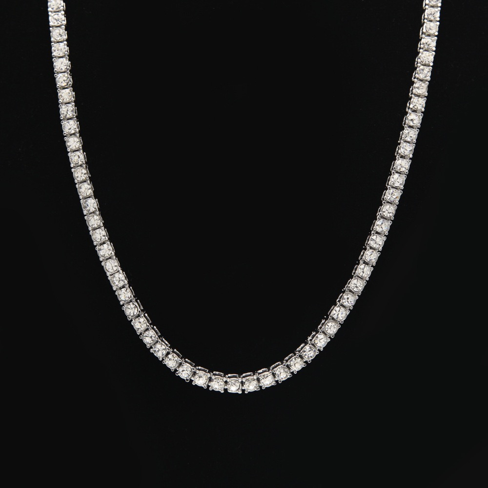 Elegant 10K Gold Iced-Out Moissanite Dia Tennis Choker Necklace Ideal Men's Jewelry Gift Featuring Authentic Gravitationally Assured Precious Sto