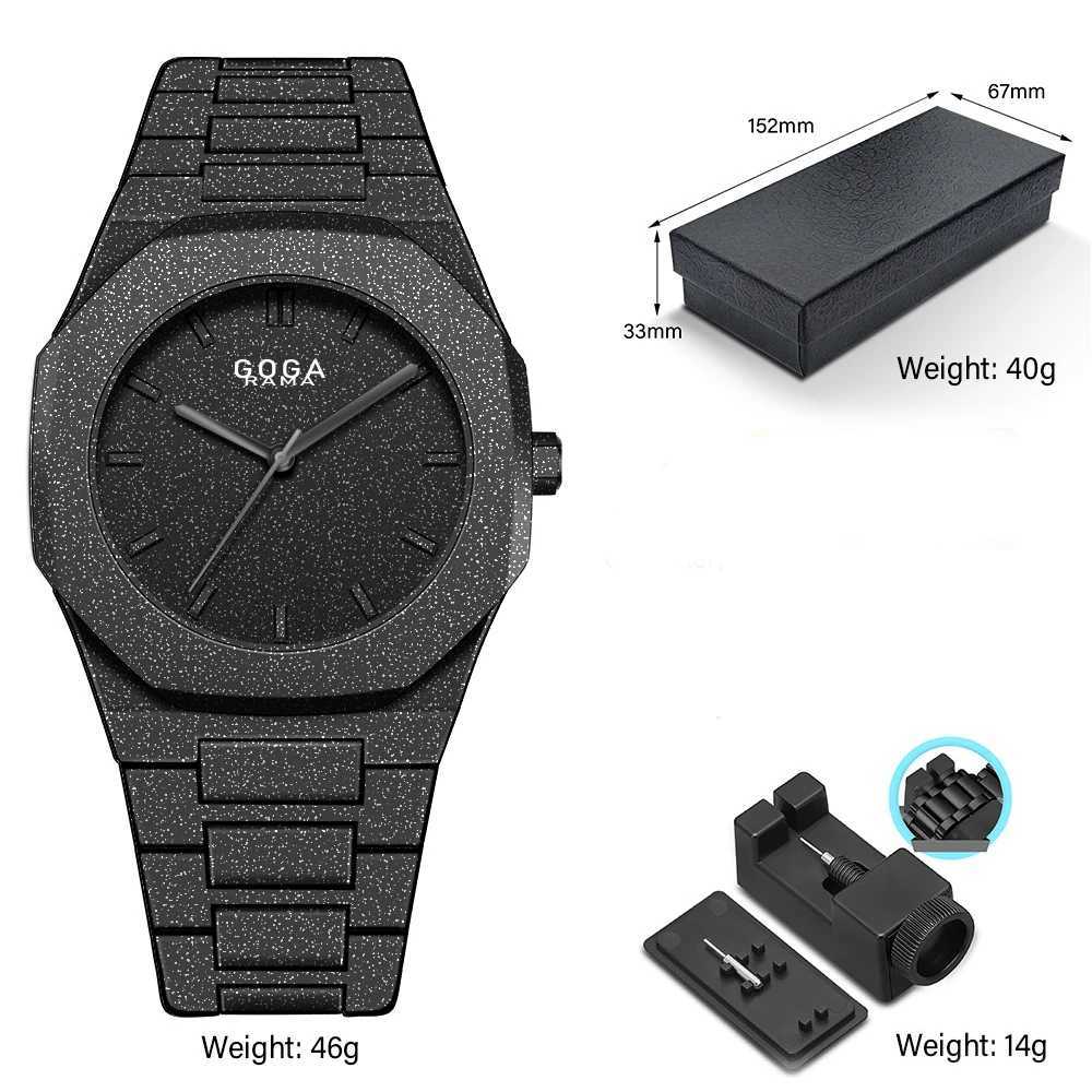 New Product Launch Classic Brand Black PC Plastic Strap Waterproof Quartz Watch for Men and Women Leisure Sports Clock Y250407