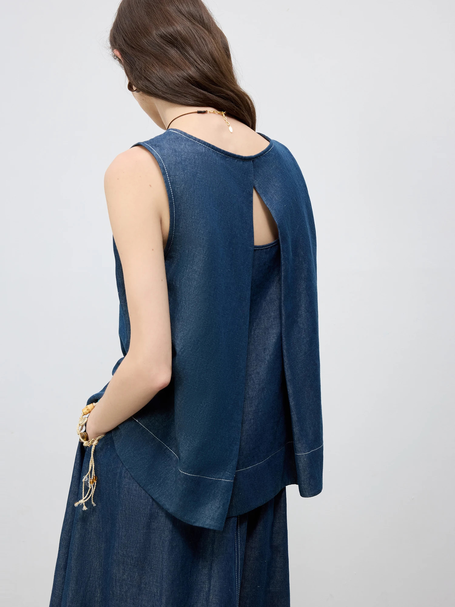 ZIQIAO Petite Size Holiday Style Linen Denim Suit Female 2025 Skirt Summer Wear A Complete Set 25ZQ9206925ZQ92068 250408