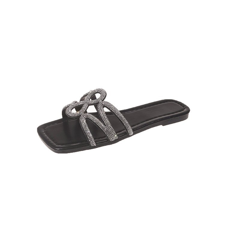 Women's 2025 summer new plus-size sandals outside to wear feet wide fat plus fat shoes flat slippers shoe size 35-42
