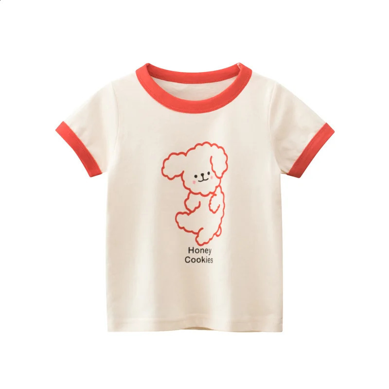 2025 Summer 2-8 Years Kids Girl Shorts Sleeve T-shirts Printed Little Girl Top Baby Girl T Shirts Children Toddler Girl Clothes 250408