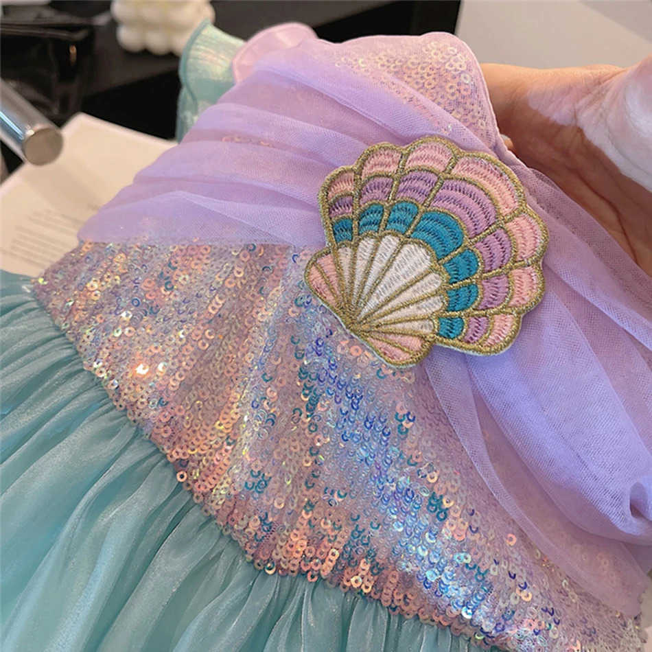 Disney Little Mermaid Princess Ariel costume childrens costume girl role-playing childrens carnival birthday party costume mermaid X250408