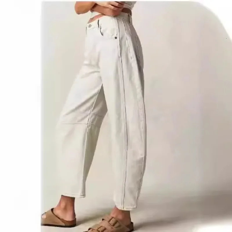 loose mid low waist washed womens jeans high wide leg pants comfortable casual denim 250407