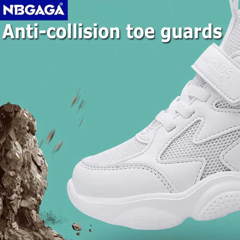 White childrens shoes for boys and girls fashionable comfortable breathable athletic shoes non slip school casual walking shoes W250407