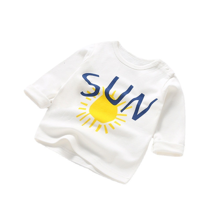 Ddmyshoesvip Baby Long Sleeved Pure Cotton T Shirt And Autumn White Base Shirt Top Thin Spring Baby Clothes