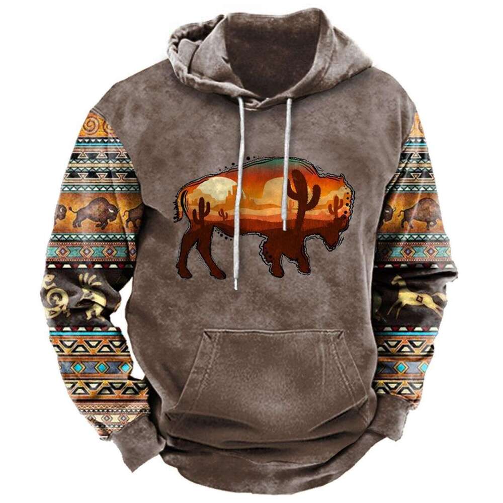 European and American style street trends, 3D digital printed men's hoodies, popular new casual fashion trend clothing