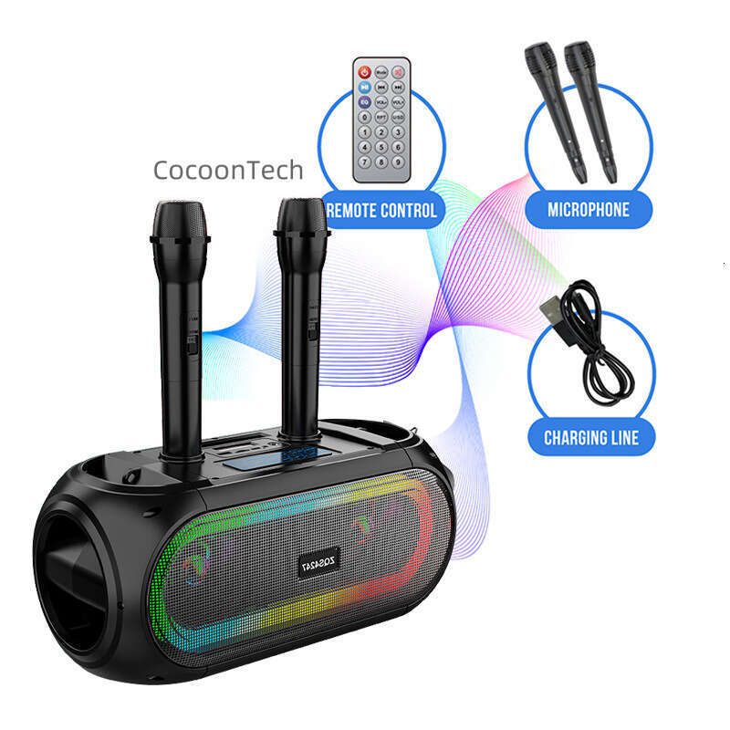 ZQS4247 Home Bluetooth KTV set karaoke one to two wireless microphone desktop speaker