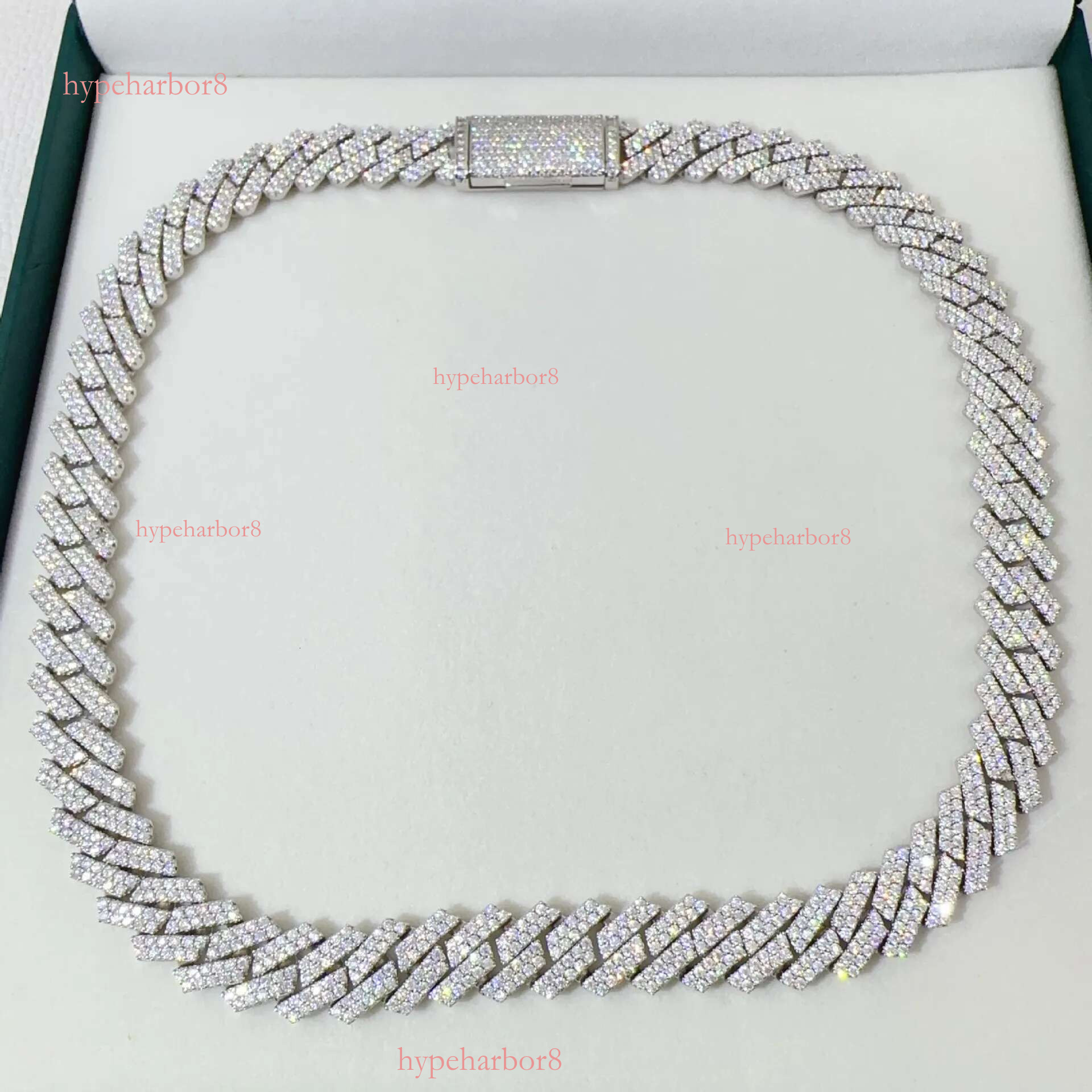 moissanite bracelet jewelry designer necklace 10mm 12mm 14mm Wide sier gold Chain Mens Hip Hop chains for men cuban k chain gift