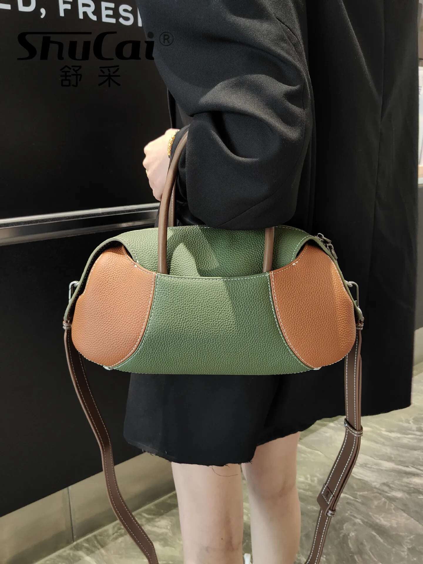 New 2025 Baseball Bowg Tote Designer Genuine Cow Leather Women Shoulder Crossbody Bag Leisure Ladies Handbags