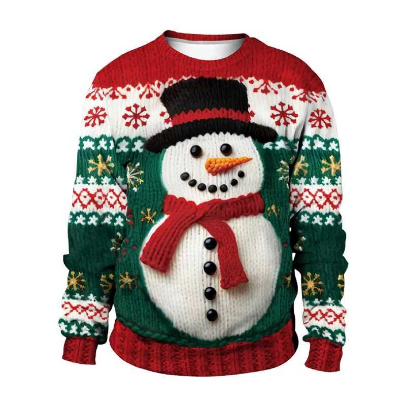 3D Printed Cute Reindr Snowman Graphic Men Long Slve Sweatshirts Casual Autumn Ugly Christmas Jumper Pullovers Polyester Tops S251110