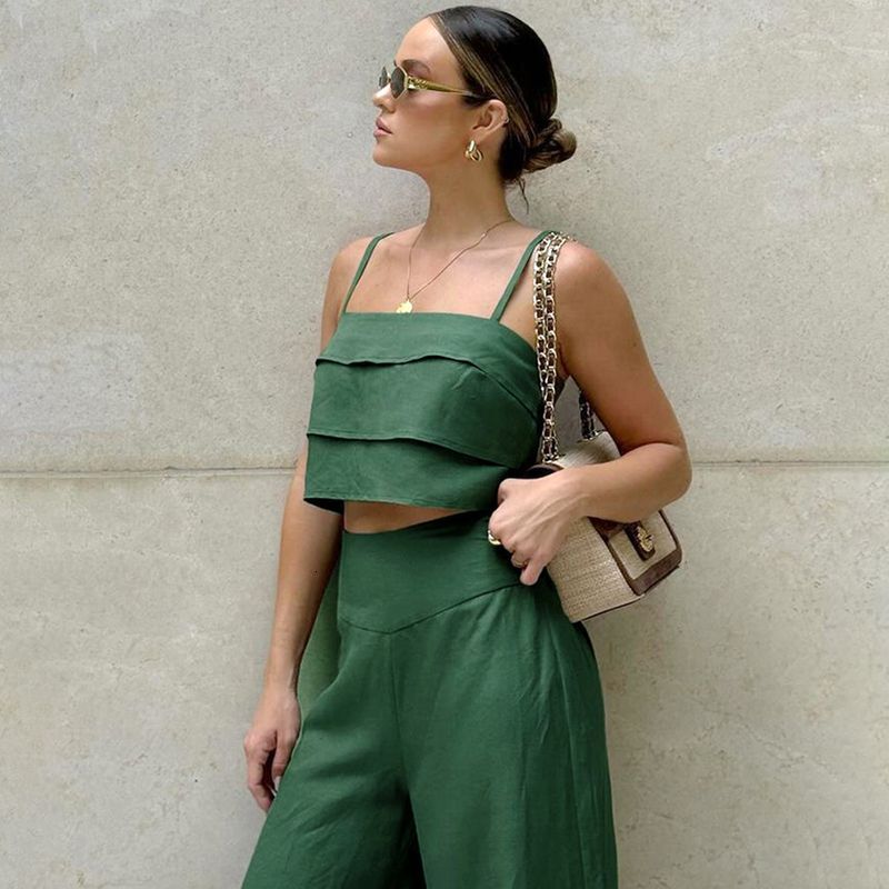Women's Clothing High-Waisted Niche Slim-Fit Wide-Leg Pants Two-Piece