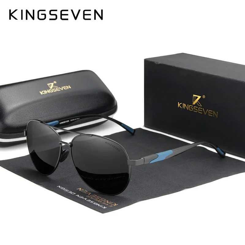 KINGSEVEN DESIGN Mens Classic Polarized Sunglasses Aluminum Lead Sunglasses HD Lens UV400 Protection W250408