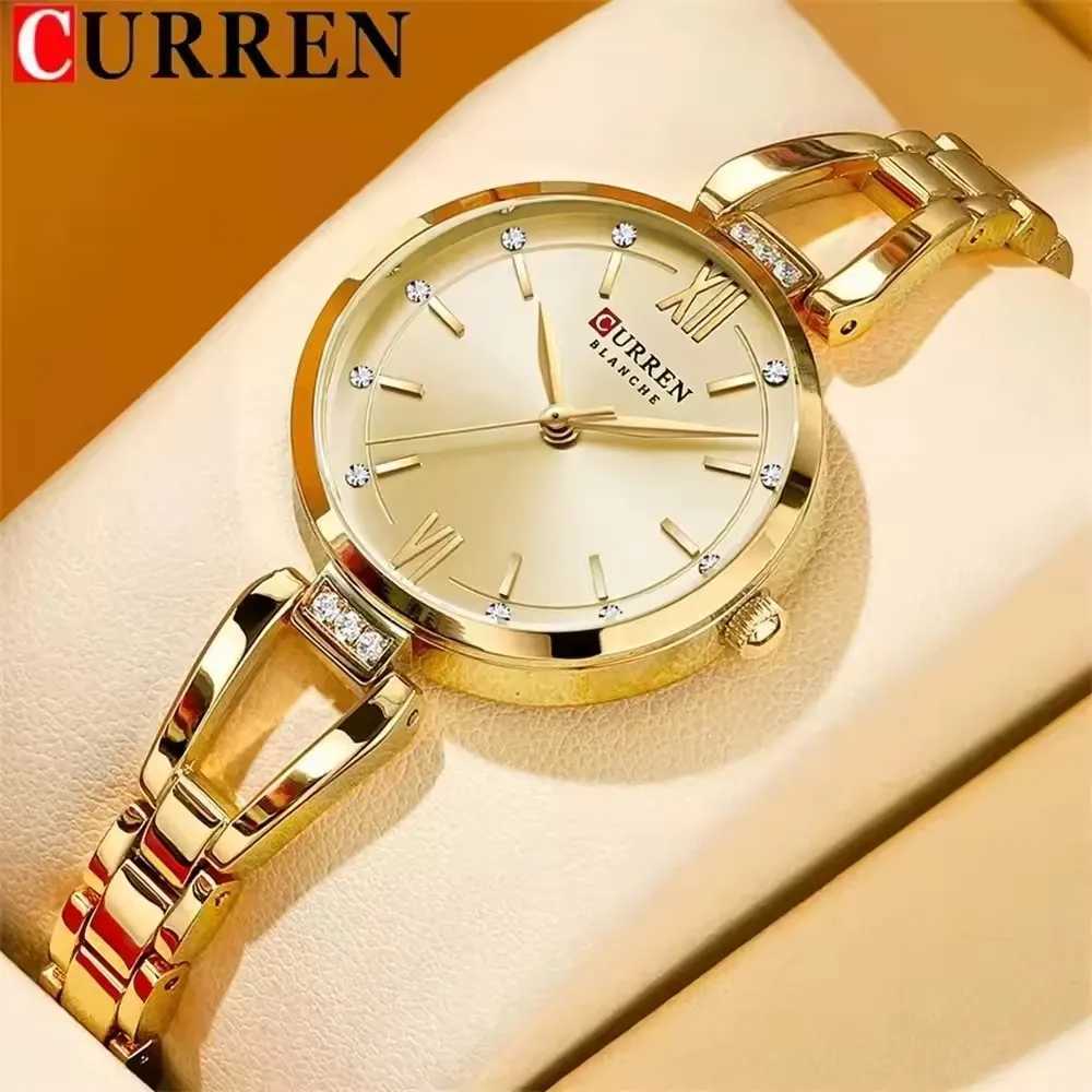 Curren 9092 Luxury 30mm Gold Watch Womens Diamond Womens Quartz Watch Waterproof Stainless Steel Womens WatchT250408