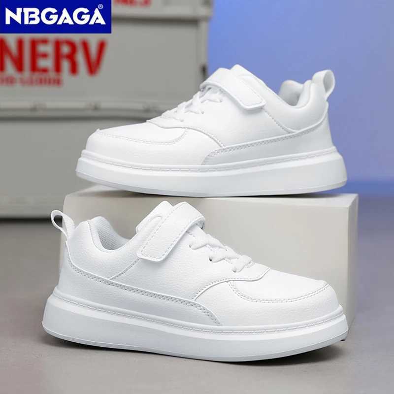 New Fashion Black Childrens Shoes Pu Leather Childrens Leisure Sports Shoes School Running Shoes Boys and Girls White Tennis W250407